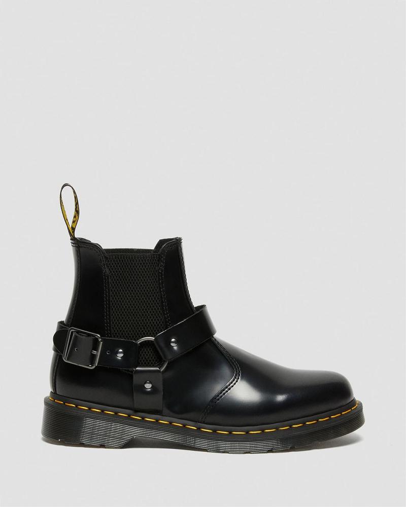 Dr Martens Wincox Smooth Læder Chelsea Støvler Herre Sort | DK 499ILH